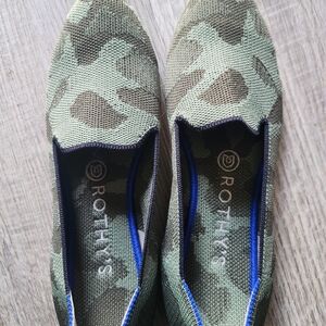 Rothy's "The Loafer" Olive Camouflage Flats